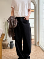 Curved Cotton Pants
