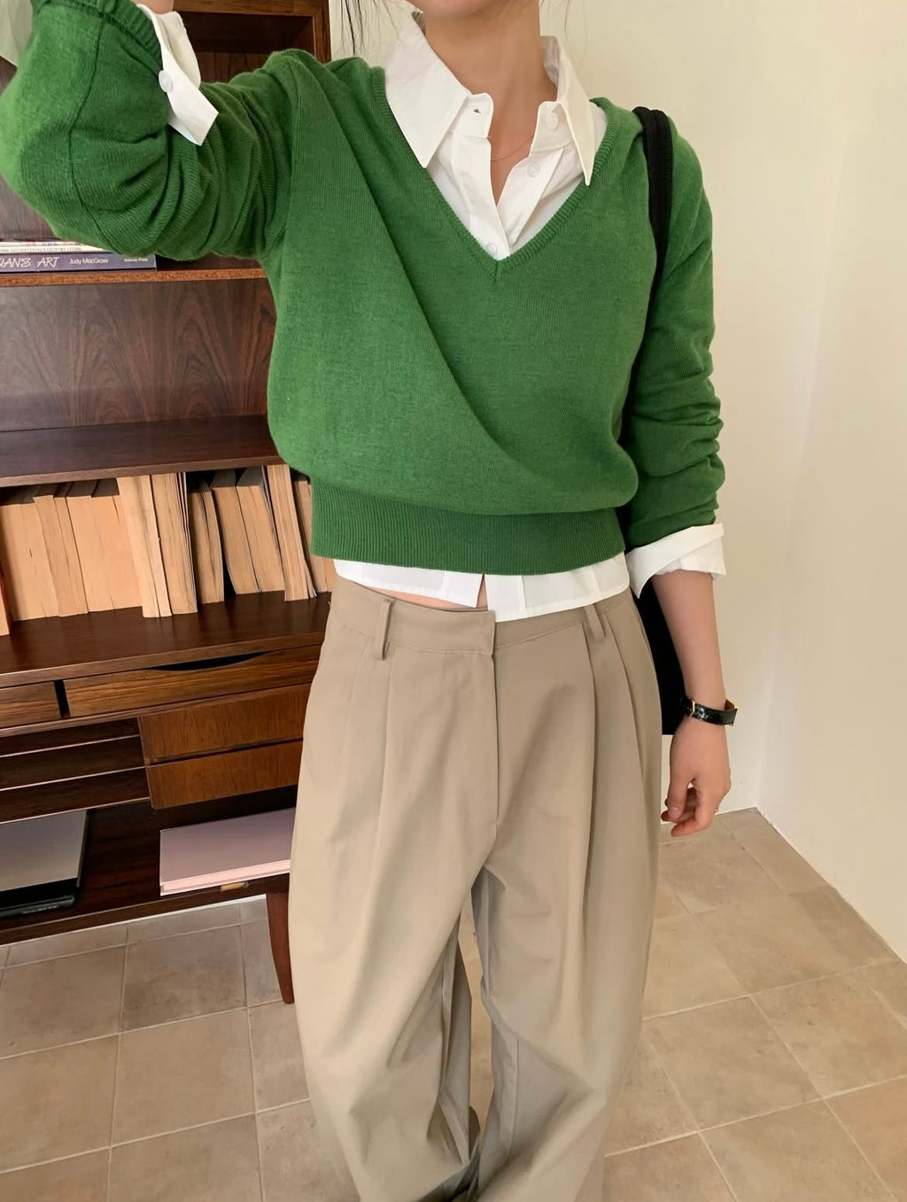 Cotton Double-Pleat Pants