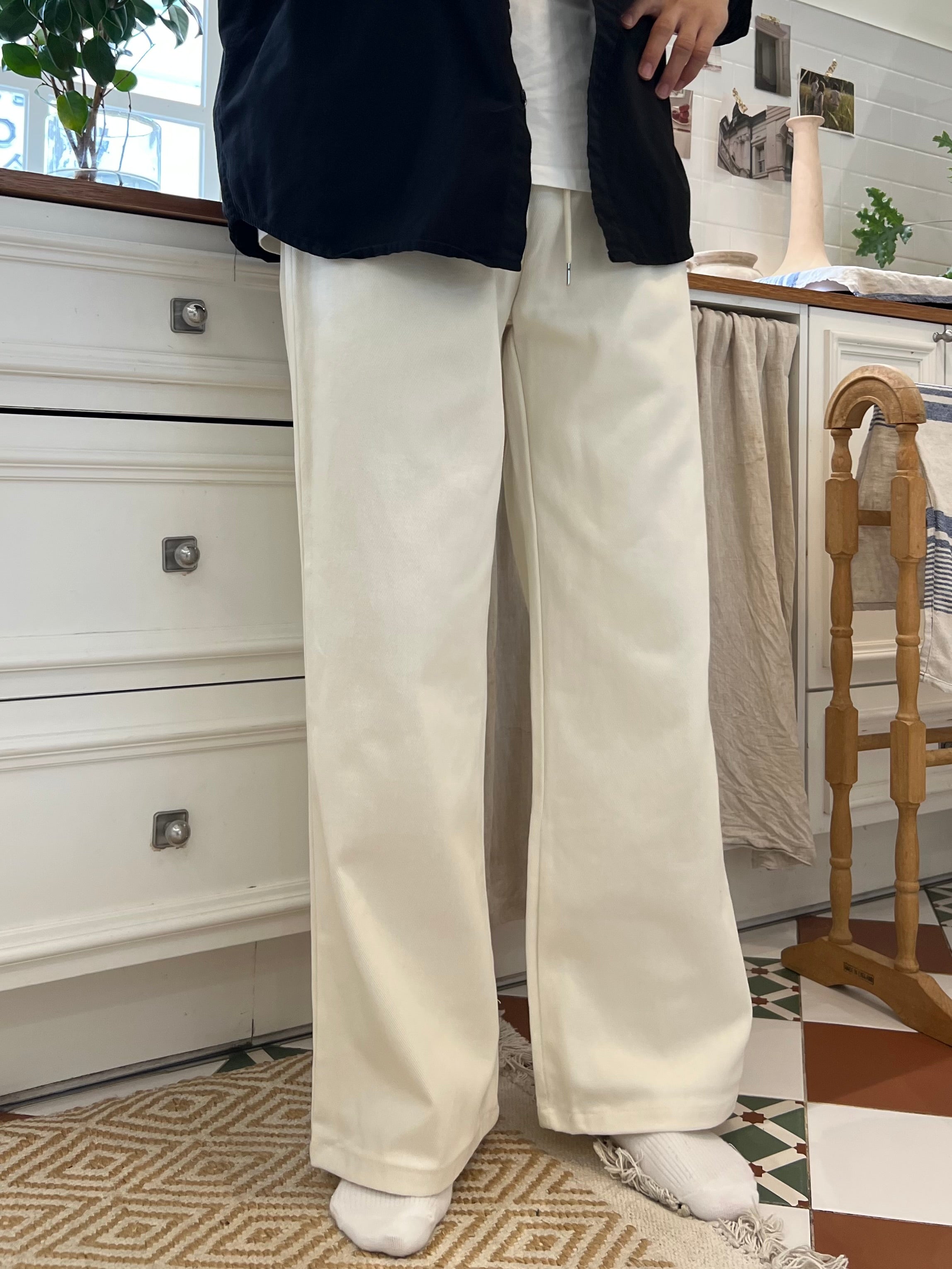 Cotton Wide Pants