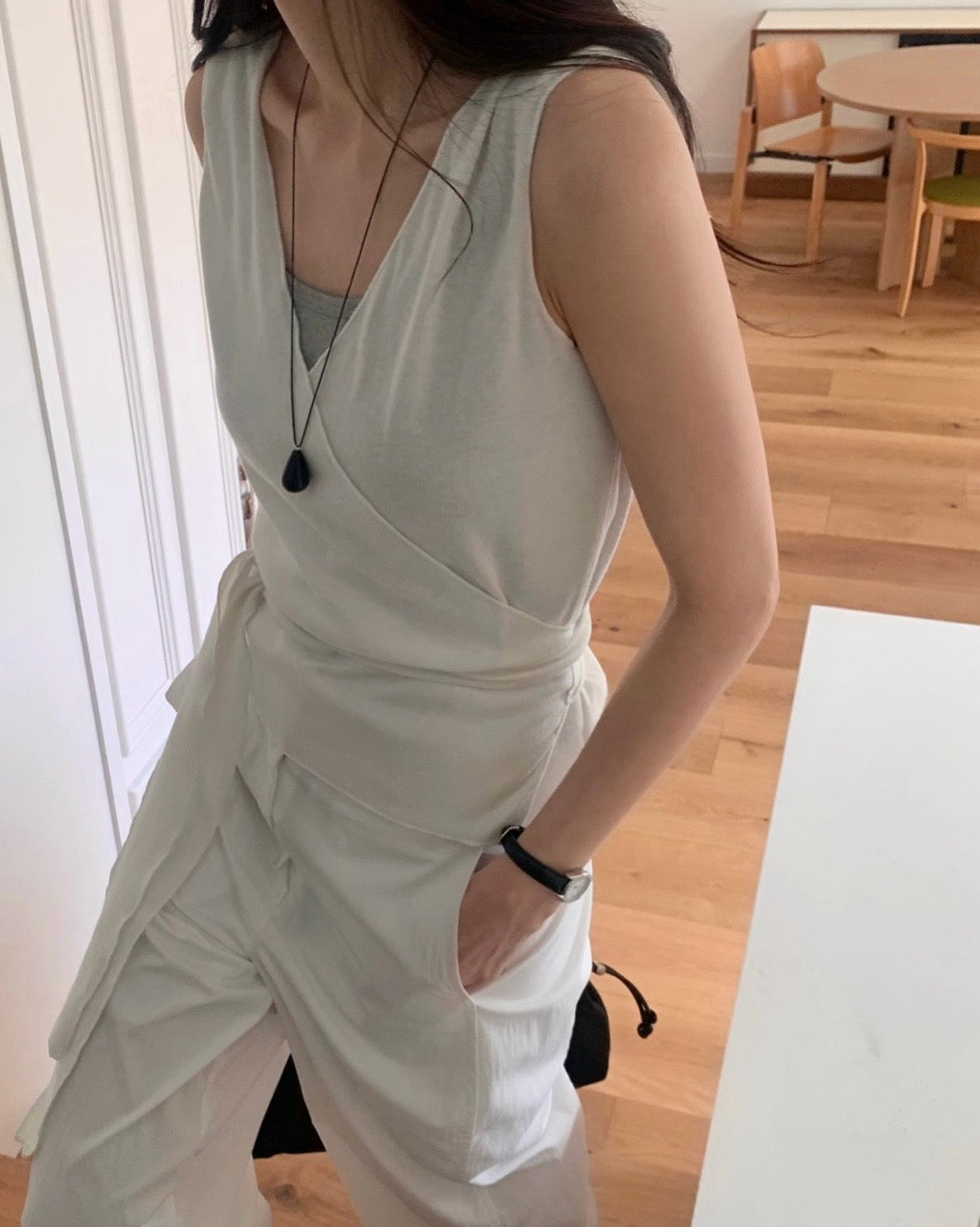 Soft Wrap Sleeveless Top