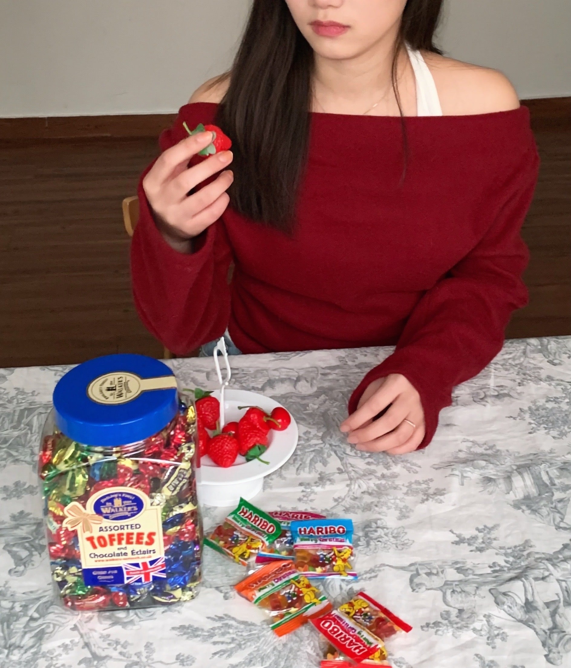 Brushed Halter Neck Open-Shoulder Knit