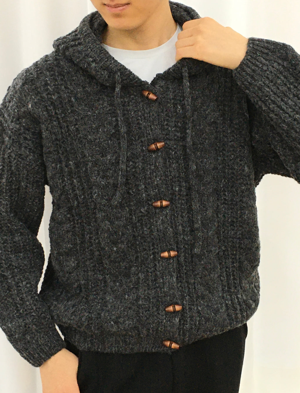 Chunky Cable Hooded Cardigan (Unisex)
