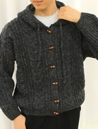 Chunky Cable Hooded Cardigan (Unisex)