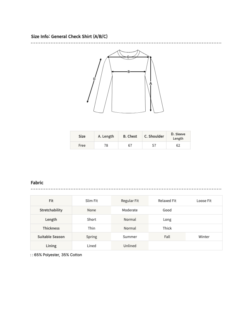 General Check Shirt (A/B/C)