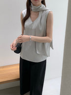 Tie Sleeveless Blouse