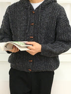 Chunky Cable Hooded Cardigan (Unisex)