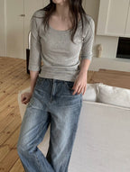 Modal U-Neck Half Sleeve T-Shirt