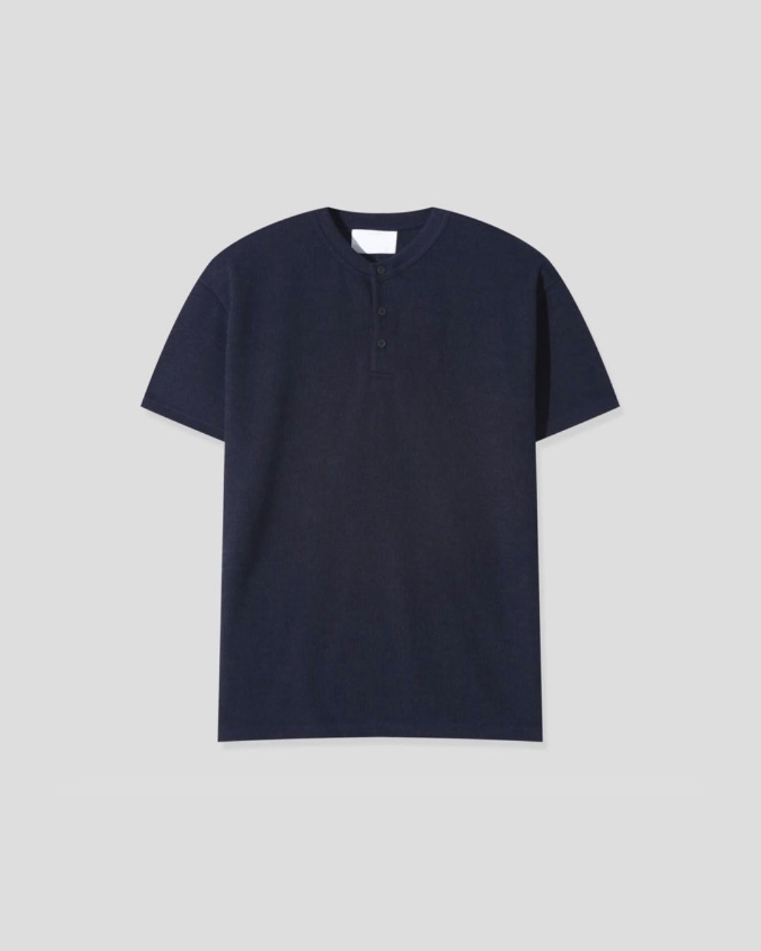 Ribbed Henley Knit Tee