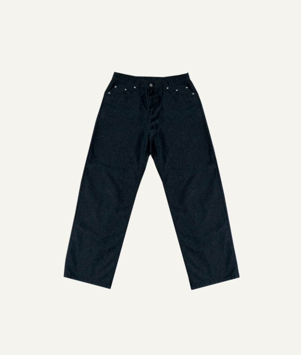 Striped Denim Pants
