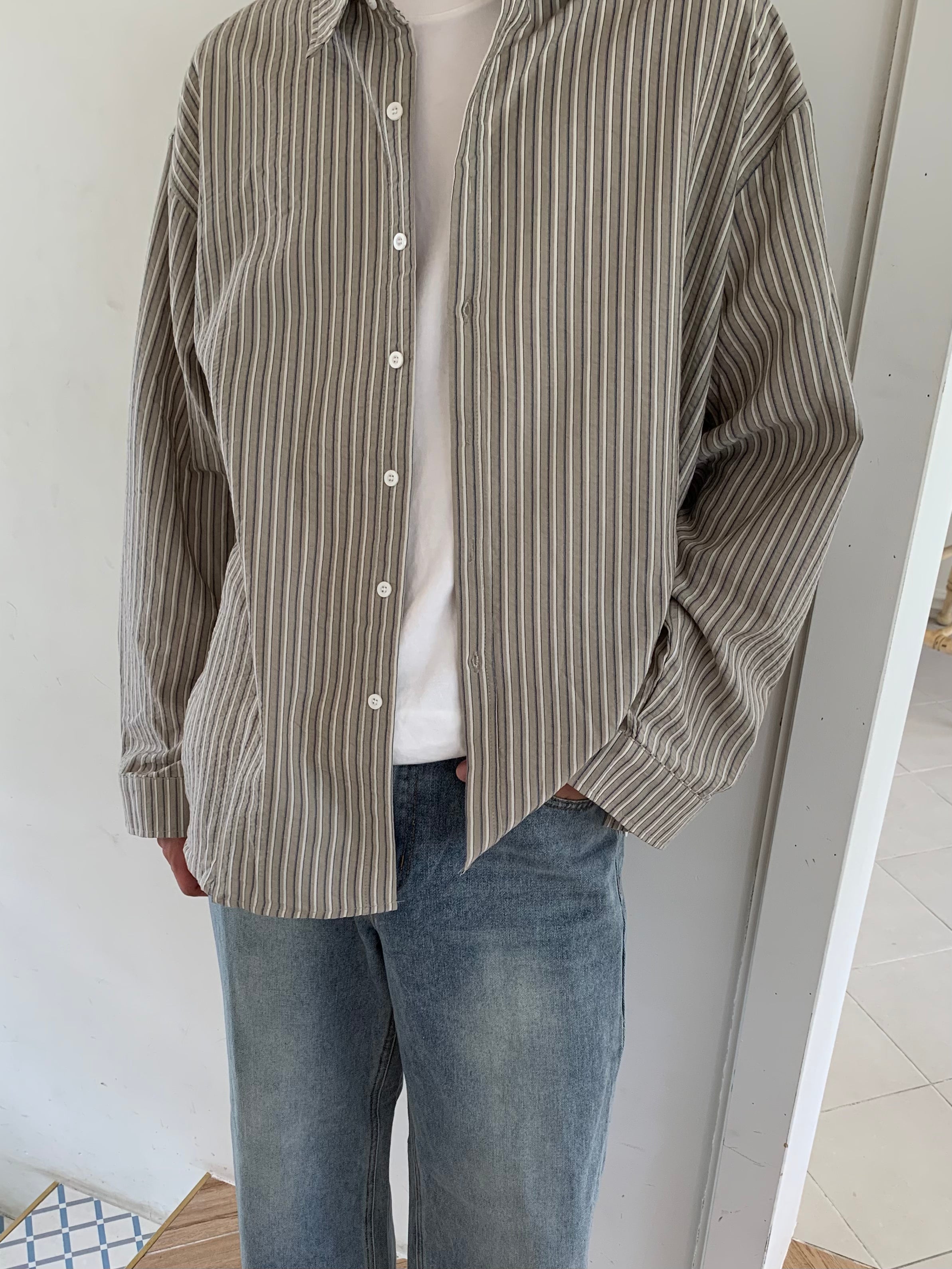 Striped Seersucker Shirt / Gestreiftes Seesucker-Hemd