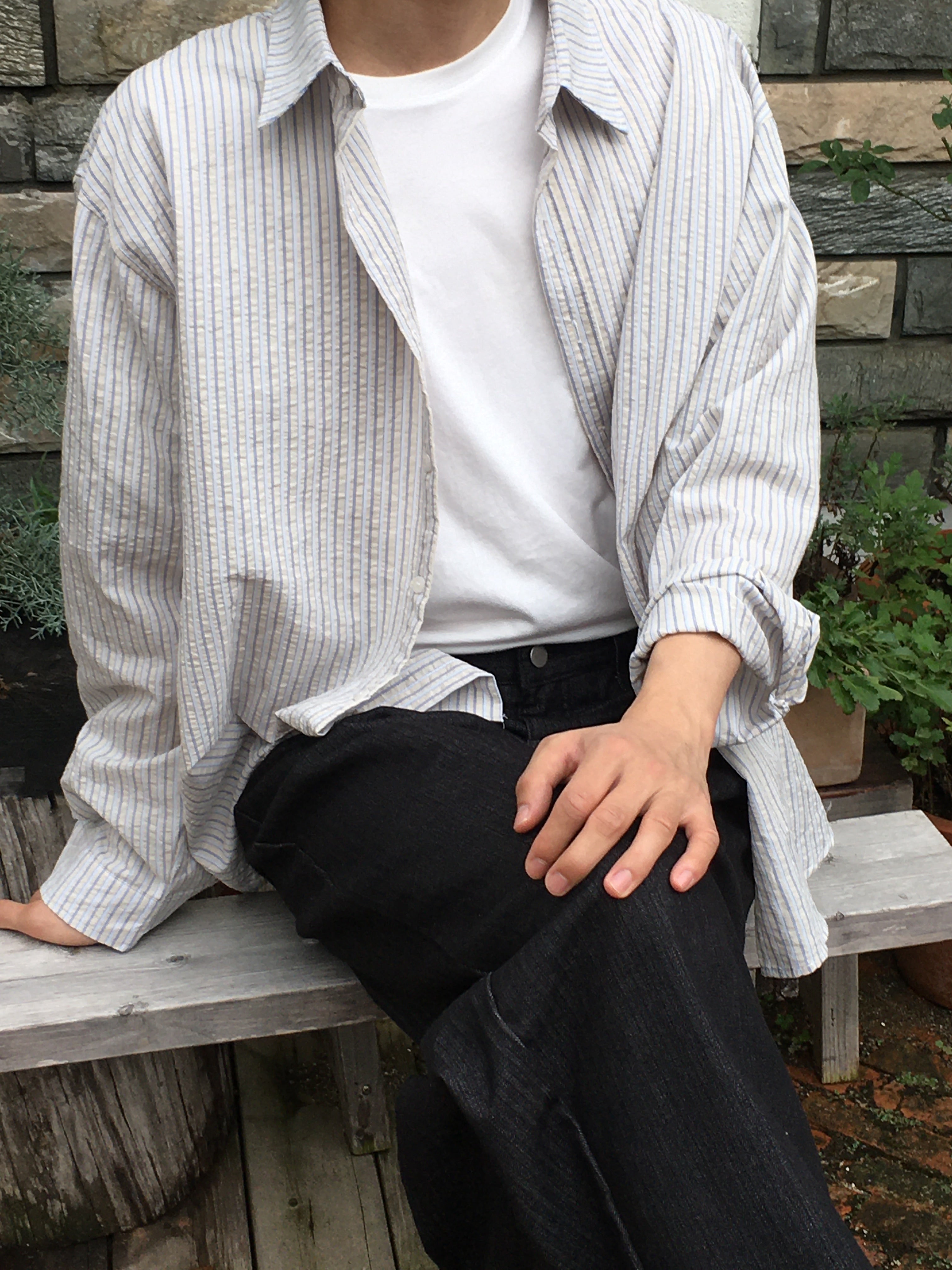 Striped Seersucker Shirt / Gestreiftes Seesucker-Hemd