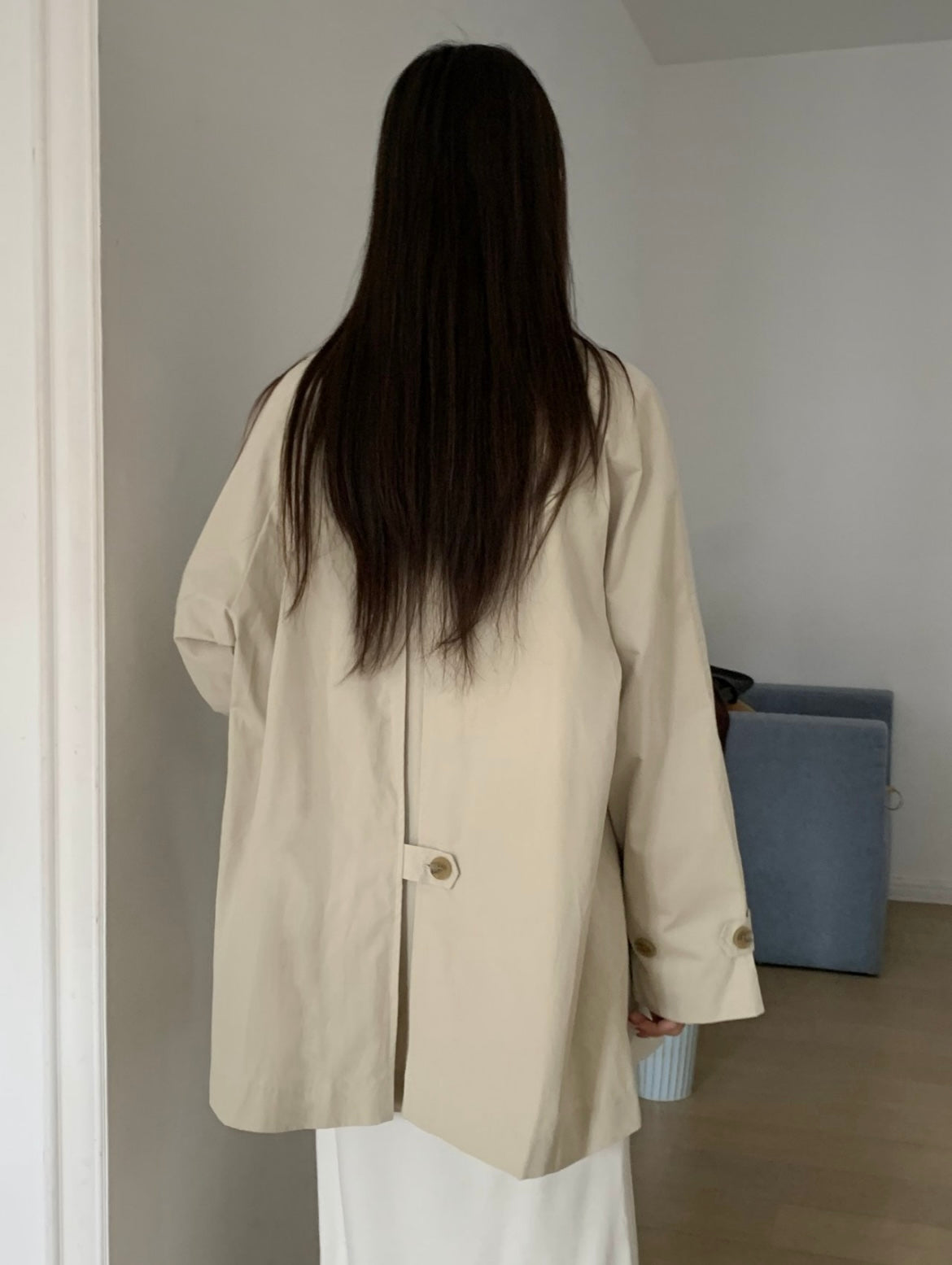 Half Trench Coat with Belt